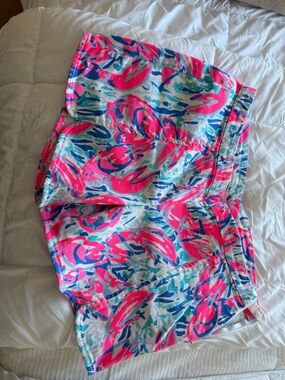 Lilly Pulitzer Pink Teal Blue Printed Shorts
